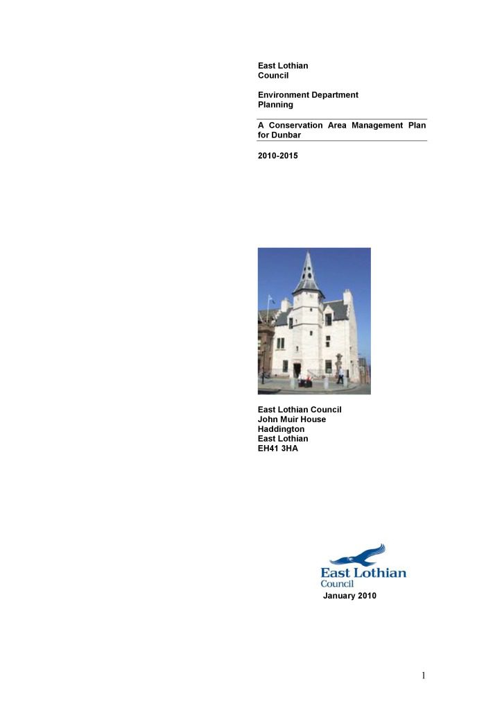 Dunbar Conservation Area DUNBAR HERITAGE